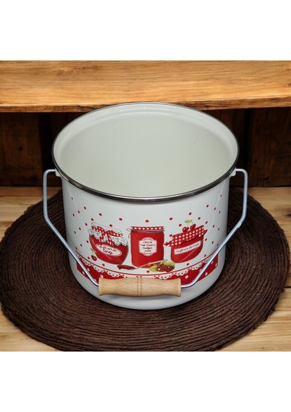 Emaye Bakraç Yoğurt Tenceresi Bakliyat Saklama Tenceresi Patates Soğan Kovası 20 cm 5,50 Litre modelleri