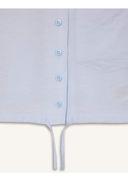 Kız Çocuk Cropped Fit Kısa Kollu Gömlek D7641A825SM