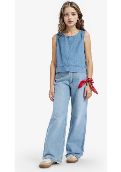 Kız Çocuk Kolsuz Jean Bluz E6194A825SM fiyatları