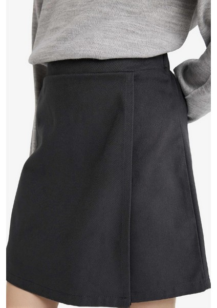 Kız Çocuk Okul Beli Lastikli Gabardin Şort Etek F1434A825AU fırsatları