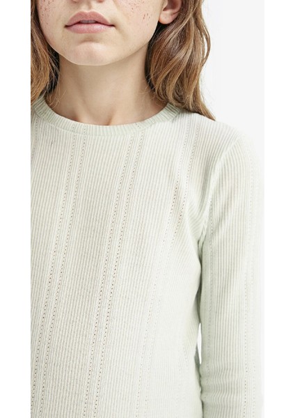 Kız Çocuk Slim Fit Dar Kesim Bisiklet Yaka Uzun Kollu Tişört D9234A825SP indirimleri