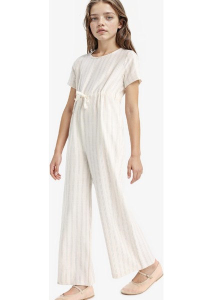 Kız Çocuk Kısa Kollu Çizgili Viskon Tulum F5783A825SM modelleri