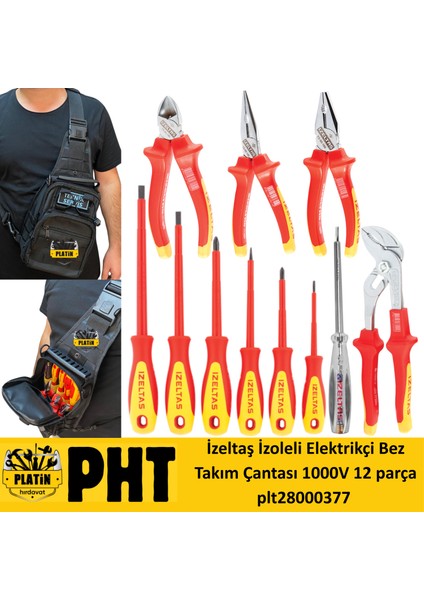 Izletaş Izoleli Elektrikçi Bez Takım Çantası 1000V 12 Parça PLT28000377