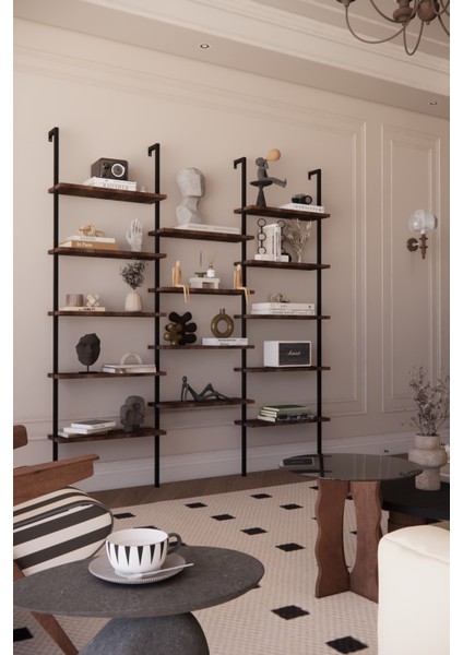 Dekoratif Tasarım Duvara Monte 14 Raflı Kitaplık Ofis-Salon-Ev Rafı- Kolay Kurulum- Ofis Rafı modelleri