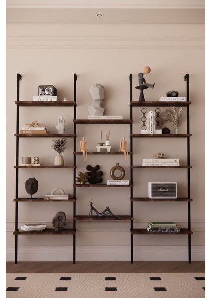 Dekoratif Tasarım Duvara Monte 14 Raflı Kitaplık Ofis-Salon-Ev Rafı- Kolay Kurulum- Ofis Rafı fırsatları