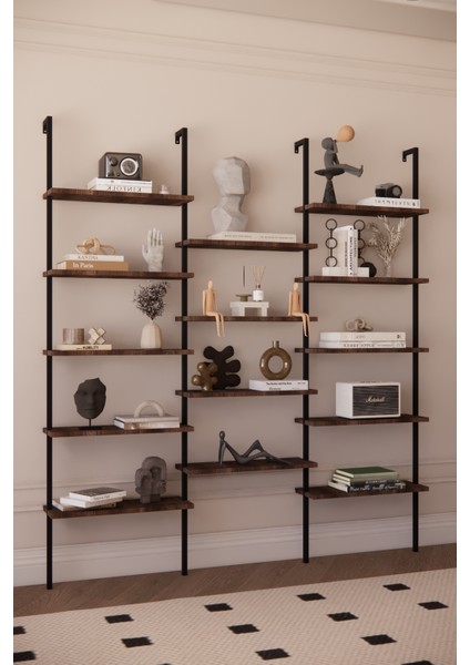 Dekoratif Tasarım Duvara Monte 14 Raflı Kitaplık Ofis-Salon-Ev Rafı- Kolay Kurulum- Ofis Rafı indirimleri