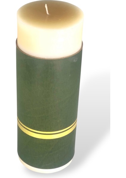 Crossed Green Deri Kaplama Mum