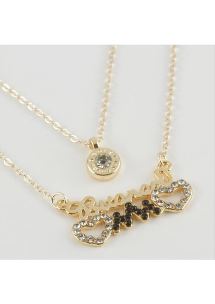 Msa-Shop Bitanem Yazılı Ritim Figürlü Yeni Sezon Ikili Kolye-Gümüş Rengi