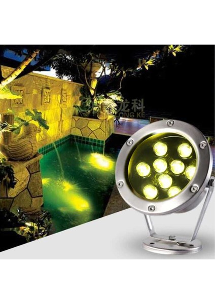 Havuz LED Armatür Aplik Su Geçirmez Açık Alan Aydınlatma Işık Gösterisi Sıva Üstü Krom Kasa Doğal Beyaz 4000K A-KRM-1202 IP68 9W 12V