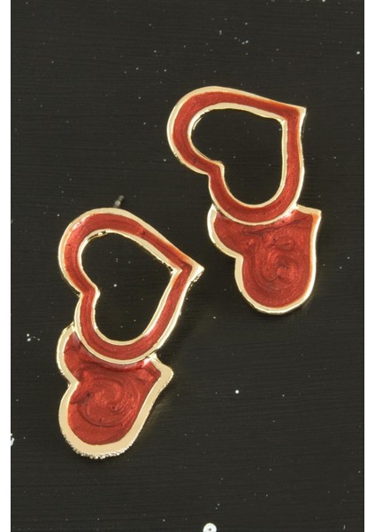 Msa-Shop Kalp Yeni Sezon Mineli Küpe-Beyaz