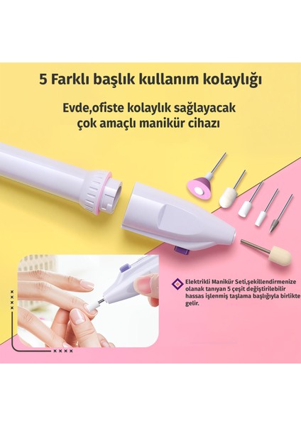 5 Başlıklı Pilli Tırnak ve Pedikür Törpü Bakım Cihazı modelleri