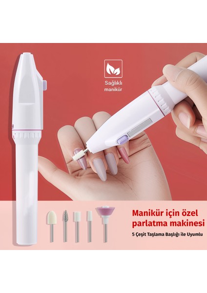 5 Başlıklı Pilli Tırnak ve Pedikür Törpü Bakım Cihazı