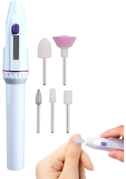 5 Başlıklı Pilli Tırnak ve Pedikür Törpü Bakım Cihazı