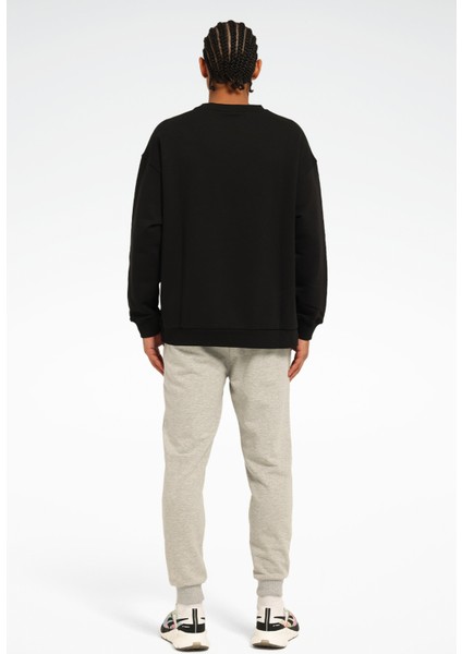 New Id Ovrs Gfx Crew Siyah Erkek Sweatshirt