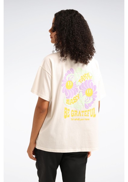 Tena Tee Ekru Kadın Kısa Kol T-Shirt