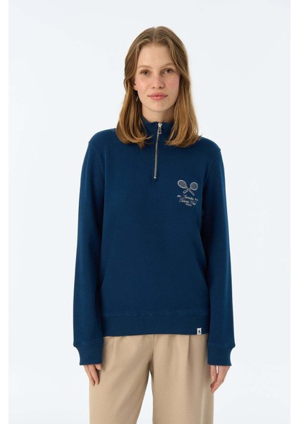 Socrates Tennis Club Supersoft Quarter-Zip Sweatshirt - Lacivert modelleri