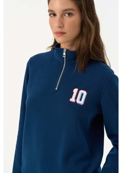 France 10 Supersoft Quarter-Zip Sweatshirt - Lacivert fırsatları