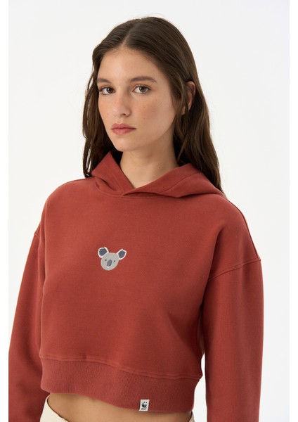 Koala Supersoft Crop Hoodie - Kiremit