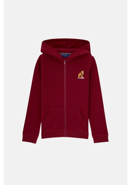 Aslan Supersoft Kids Full Zip Hoodie - Bordo