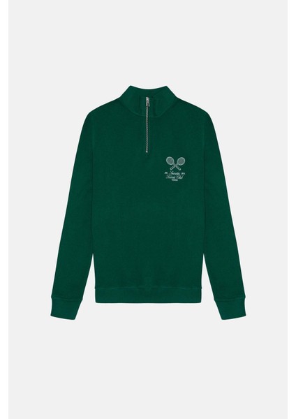 Socrates Tennis Club Supersoft Quarter-Zip Sweatshirt - Nefti Yeşil
