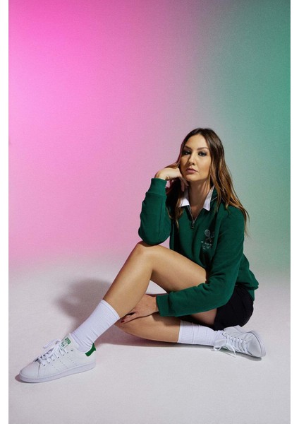 Socrates Tennis Club Supersoft Quarter-Zip Sweatshirt - Nefti Yeşil fırsatları