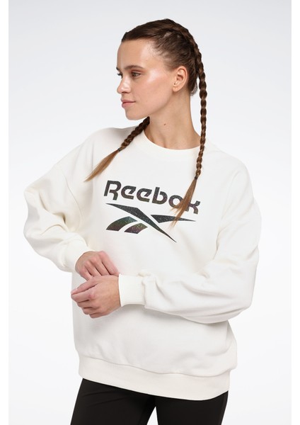 New Id Reg Crew Ekru Kadın Sweatshirt