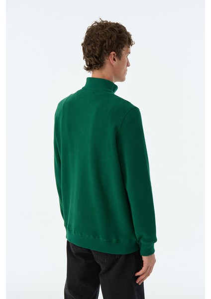 Basic Supersoft Quarter-Zip Sweatshirt - Nefti Yeşil modelleri