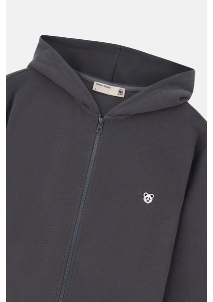 Panda Supersoft Cepli Full-Zip Hoodie - Antrasit indirimleri
