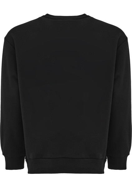 New Id Reg Crew Siyah Erkek Sweatshirt
