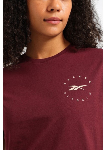 Q3 Id Tee Bordo Kadın Kısa Kol T-Shirt