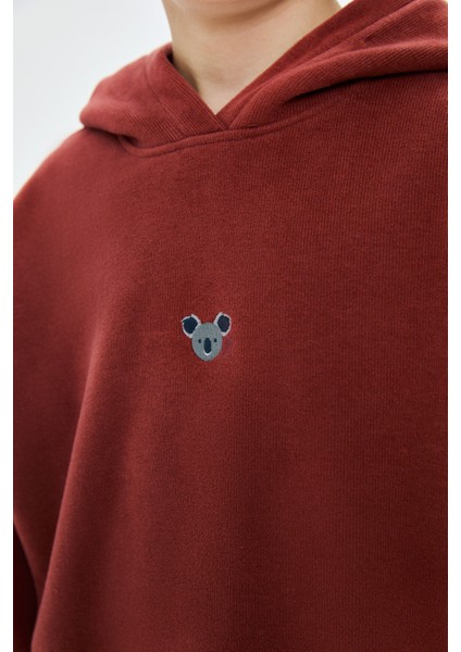 Koala Supersoft Çocuk Cepli Hoodie - Kiremit fırsatları