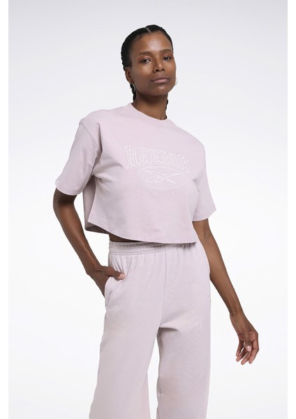 cl Ae Bıg Logo Crop Tee Pembe Kadın Kısa Kol T-Shirt