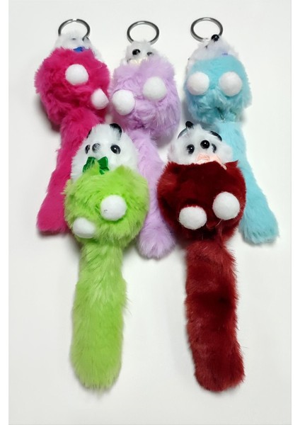 Msa-Shop Süs Köpeği Tüylü Peluş Anahtarlık-Renkli