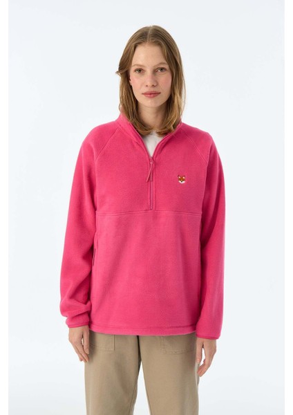 Kızıl Tilki Half-Zip Polar - Fuşya