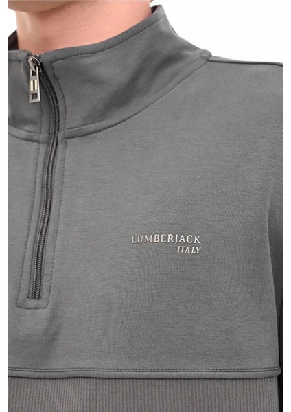 Luka 16ITL815 Yarim Fermuarli Erkek Sweat - Antrasit Siyah fırsatları
