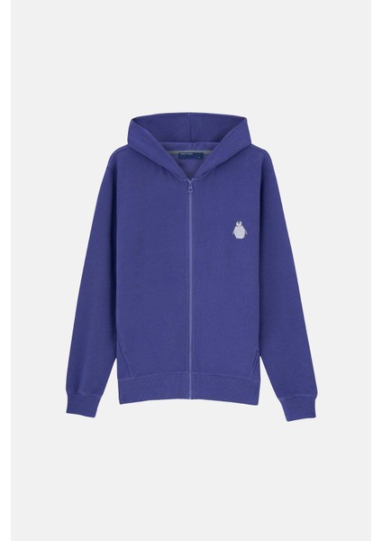 Yavru Imparator Penguen Supersoft Full Zip Hoodie - Mor