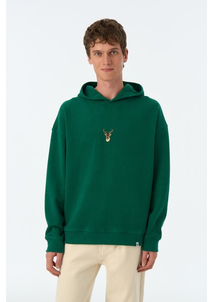 Geyik Super Soft Hoodie - Nefti Yeşil modelleri