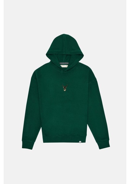 Geyik Super Soft Hoodie - Nefti Yeşil fırsatları