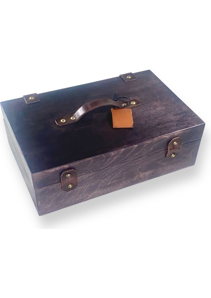 Bricks x Modeli Deri Şeritli Ahşap Kutu