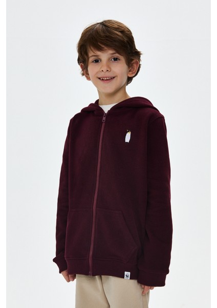 Imparator Penguen Supersoft Full-Zip Çocuk Hoodie - Bordo fiyatları