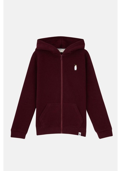 Imparator Penguen Supersoft Full-Zip Çocuk Hoodie - Bordo fırsatları