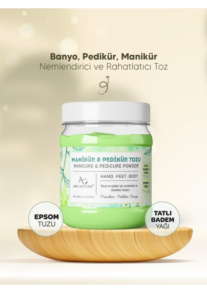 Yeşil Epsom Tuzlu Pedikür ve Manikür Tozu 500G