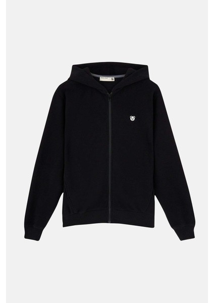 Panda Supersoft Cepli Full-Zip Hoodie - Siyah fırsatları