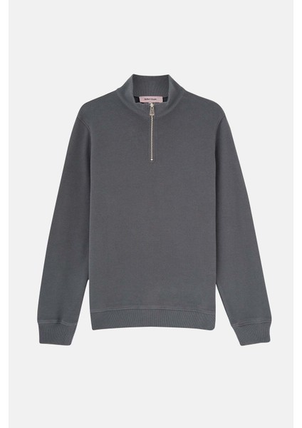 Basic Supersoft Quarter-Zip Sweatshirt - Antrasit