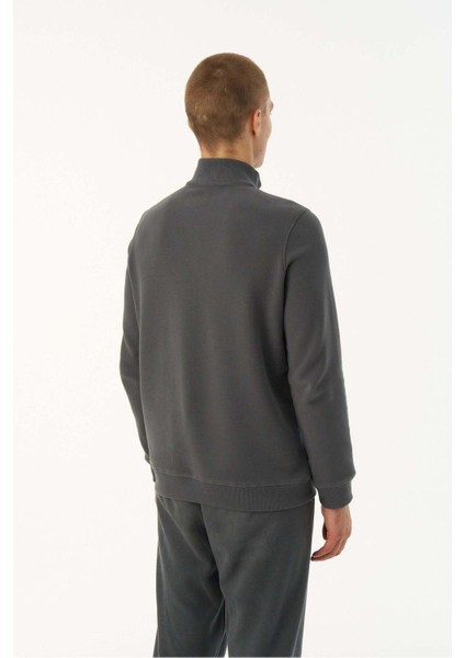 Basic Supersoft Quarter-Zip Sweatshirt - Antrasit fırsatları