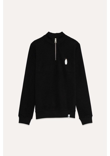 Imparator Penguen Supersoft Quarter-Zip Sweatshirt - Siyah indirimleri