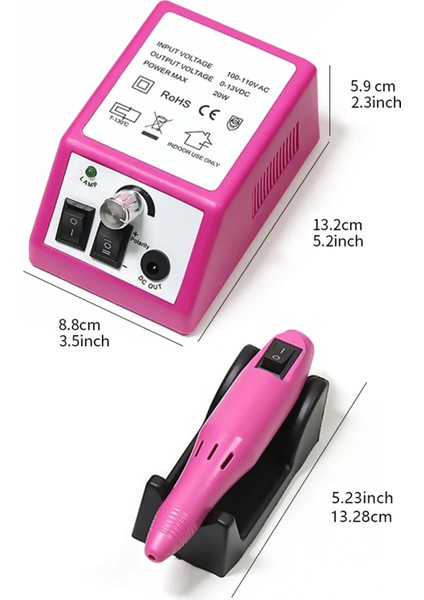 2025 Model Elektrikli Tırnak Freze Makinesi, 6 Başlık, Manikür ve Pedikür Cihazı