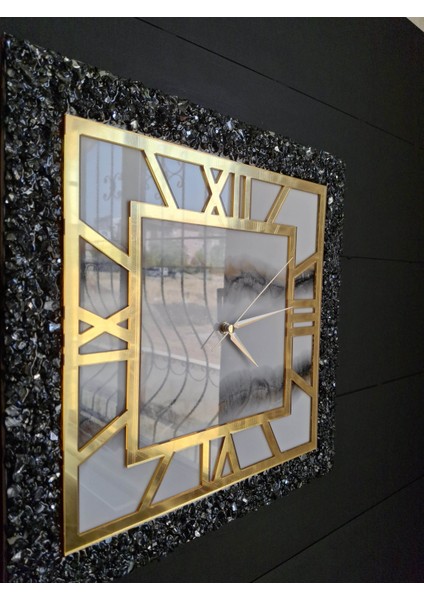 Duvar Saati - 40 cm - Modern Dekoratif Duvar Saati - Epoksi Duvar Saati - El Yapımı Duvar Saati - Şık Duvar Saati fiyatları