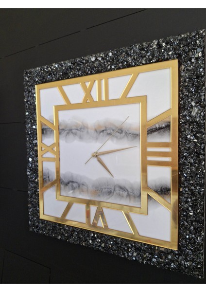 Duvar Saati - 40 cm - Modern Dekoratif Duvar Saati - Epoksi Duvar Saati - El Yapımı Duvar Saati - Şık Duvar Saati modelleri