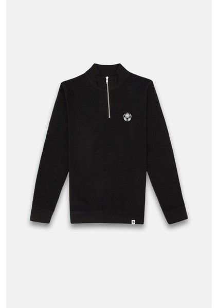 Azteca Supersoft Quarter-Zip Sweatshirt - Siyah
